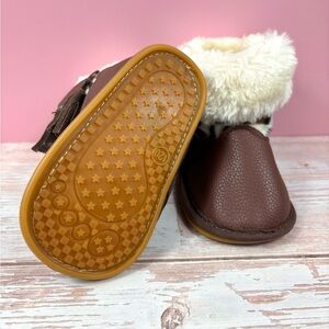 Faux Leather Baby Booties